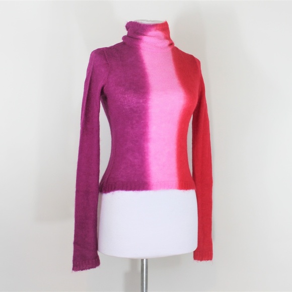 Versace Sweaters - New Versace Italy Red Purple Mock Sweater XS